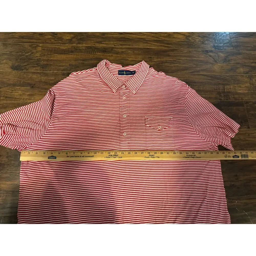 Polo Ralph Lauren Men’s Sz 4XB red Stripe Short Sleeve